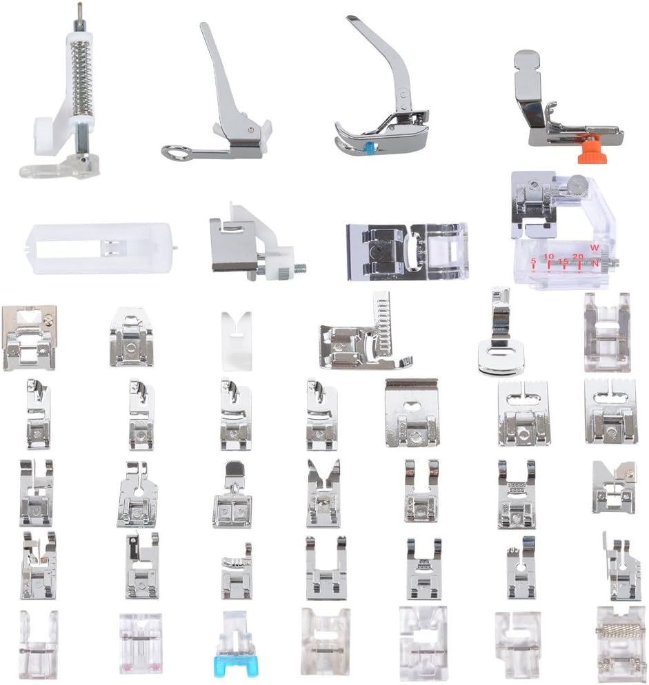 Sewing Machine Presser Feet Set 42 Pcs for Brother, Babylock, Singer, Janome, Elna, Toyota, New Home